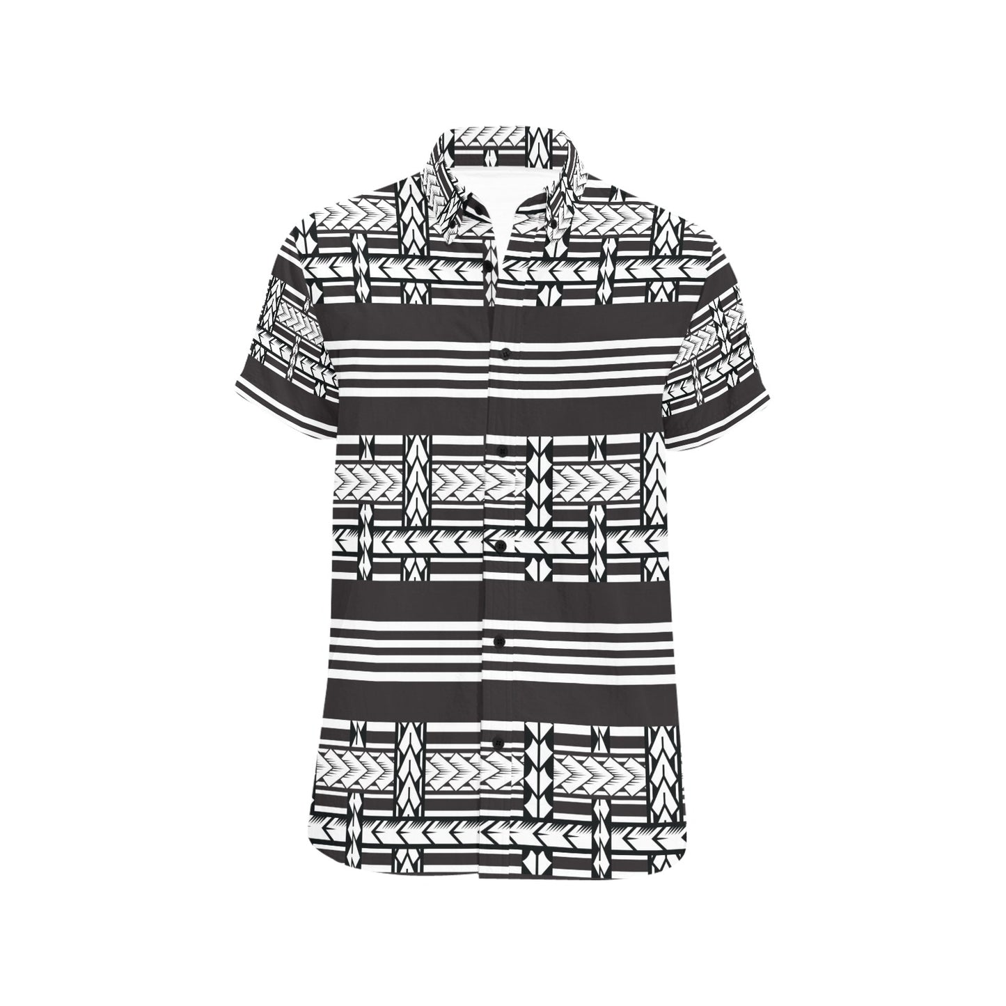 Samoan Tattoo Print Design LKS304 Men Short Sleeve Button Up Shirt