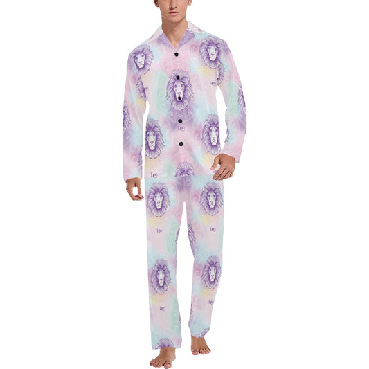 Leo Pattern Print Design 03 Men's Long Pajama Set