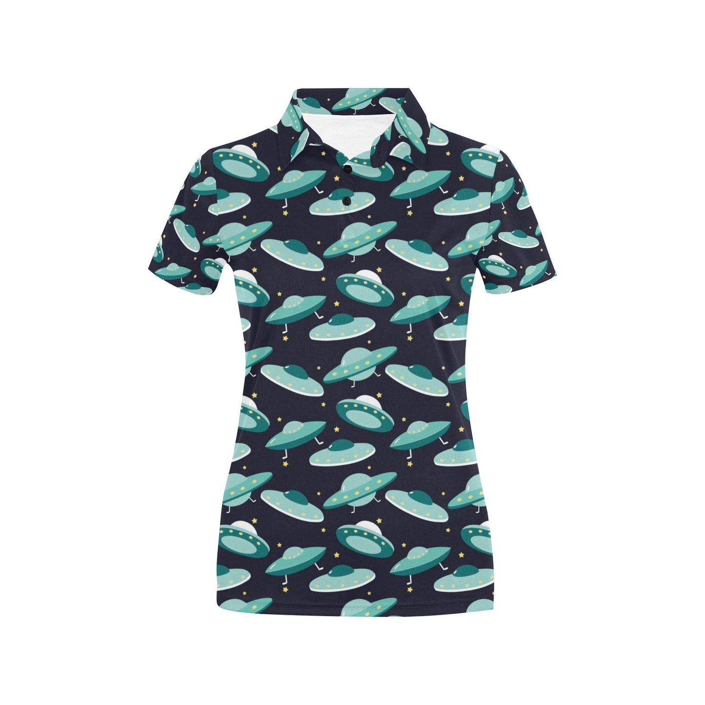 UFO Print Design LKS304 Women's Polo Shirt