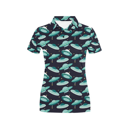 UFO Print Design LKS304 Women's Polo Shirt