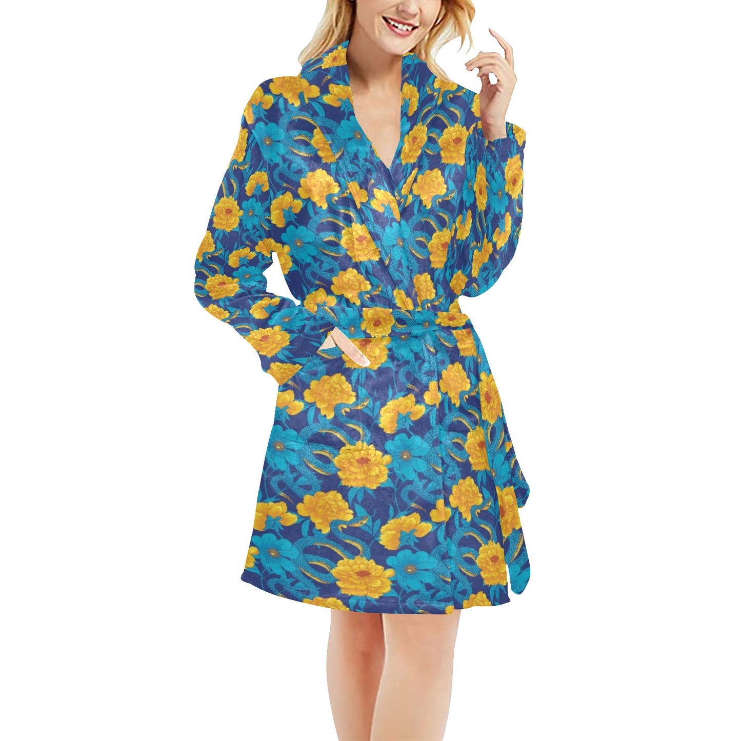 Boa Pattern Print Design 01 Women's Fleece Robe