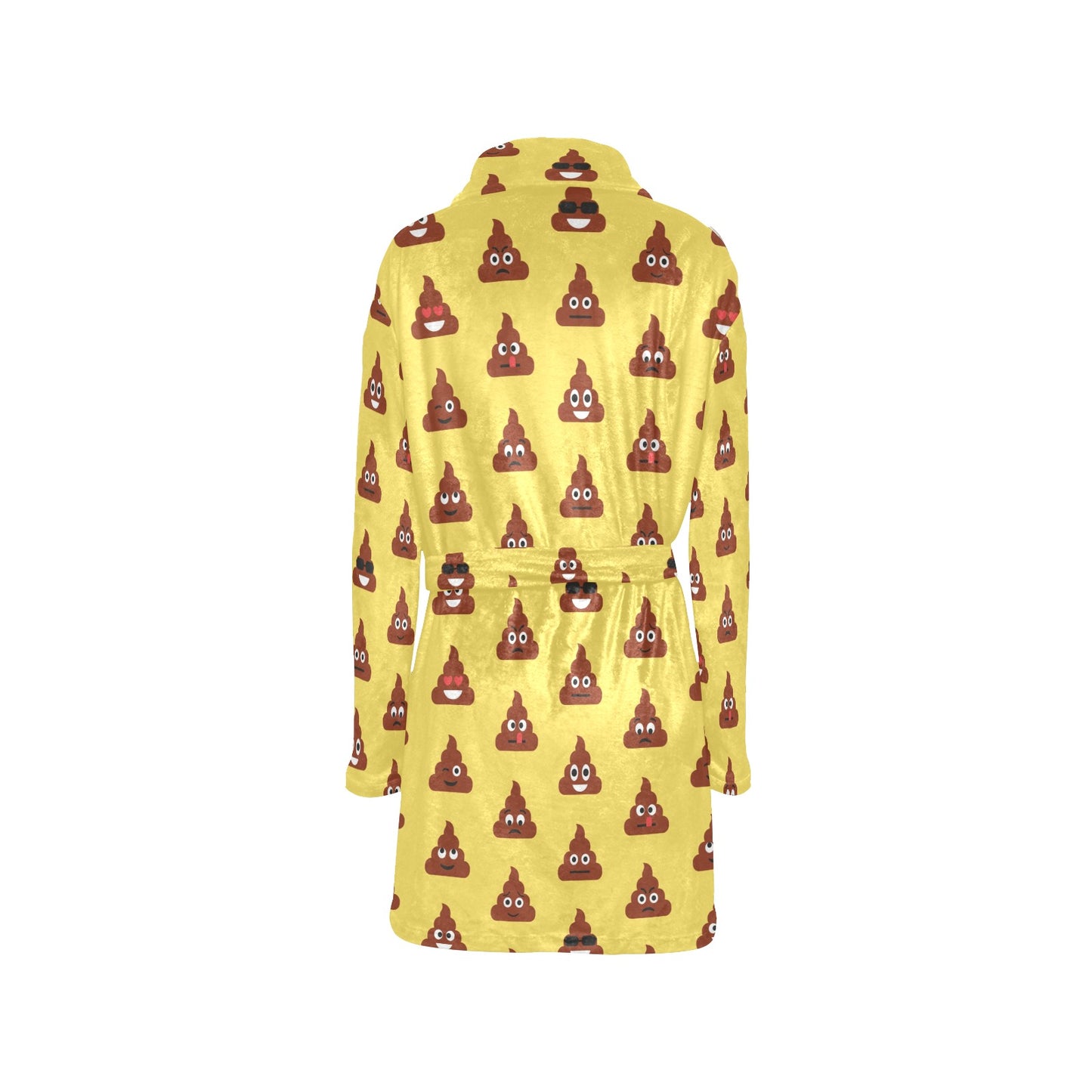 Emoji Poop Print Pattern Women's Fleece Robe