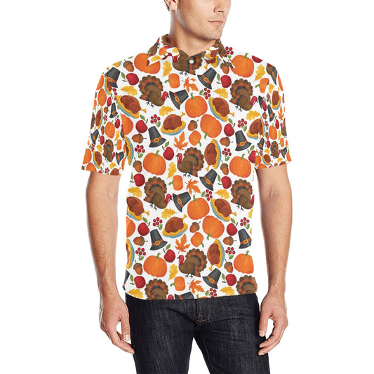 Thanksgiving Print Design LKS304 Men Polo Shirt