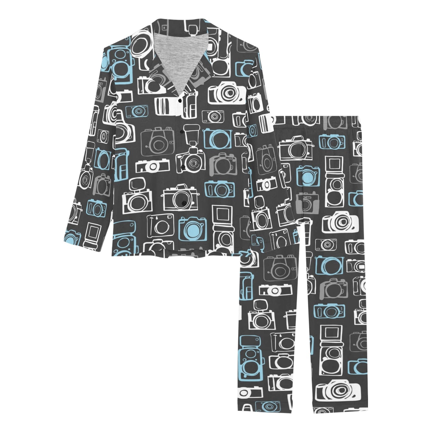 Camera Pattern Print Design 04 Women's Long Pajama Set