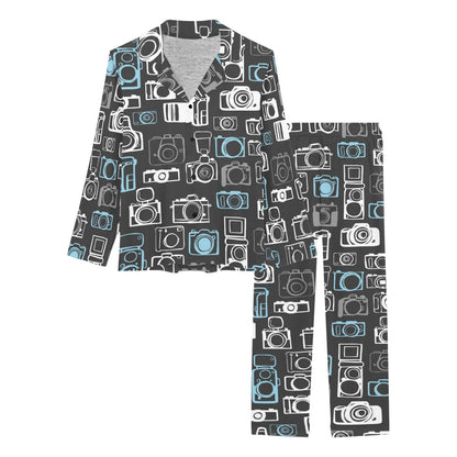 Camera Pattern Print Design 04 Women's Long Pajama Set