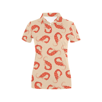 Prawn Pattern Print Design 02 Women's Polo Shirt