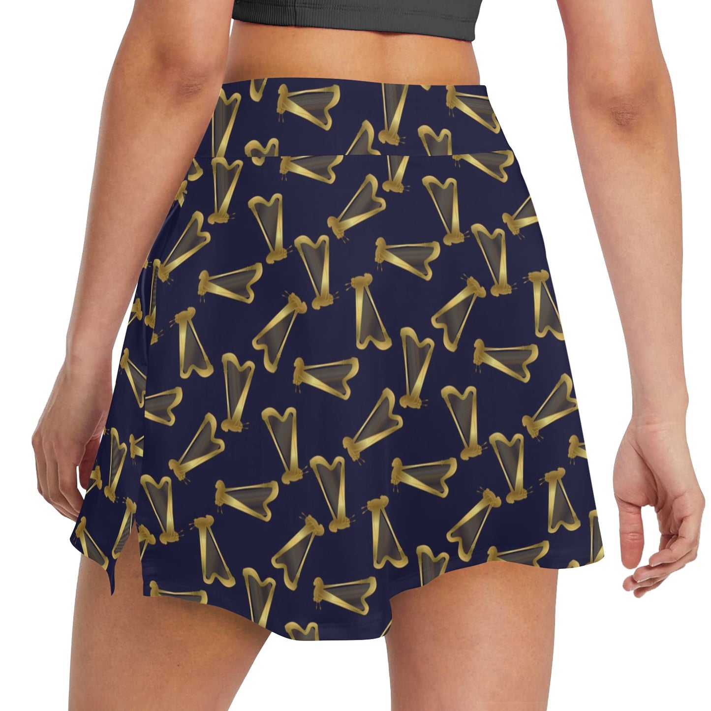 Harp Print Design LKS401 17" Golf & Pickleball Skort with Pockets