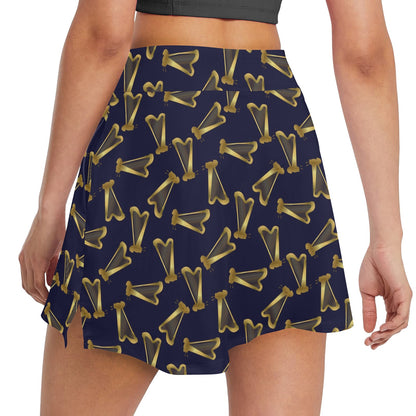 Harp Print Design LKS401 17" Golf & Pickleball Skort with Pockets