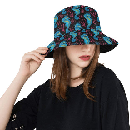 SeaHorse Print Design LKS401 Unisex Bucket Hat