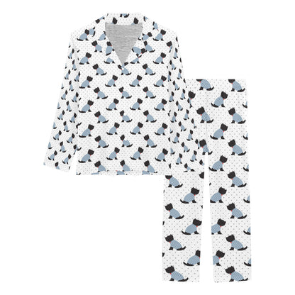 Scottish Terriers Print Design LKS3013 Women's Long Pajama Set