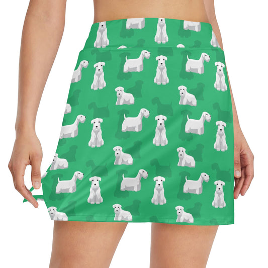 Sealyham Terriers Print Design LKS301 17" Golf & Pickleball Skort with Pockets