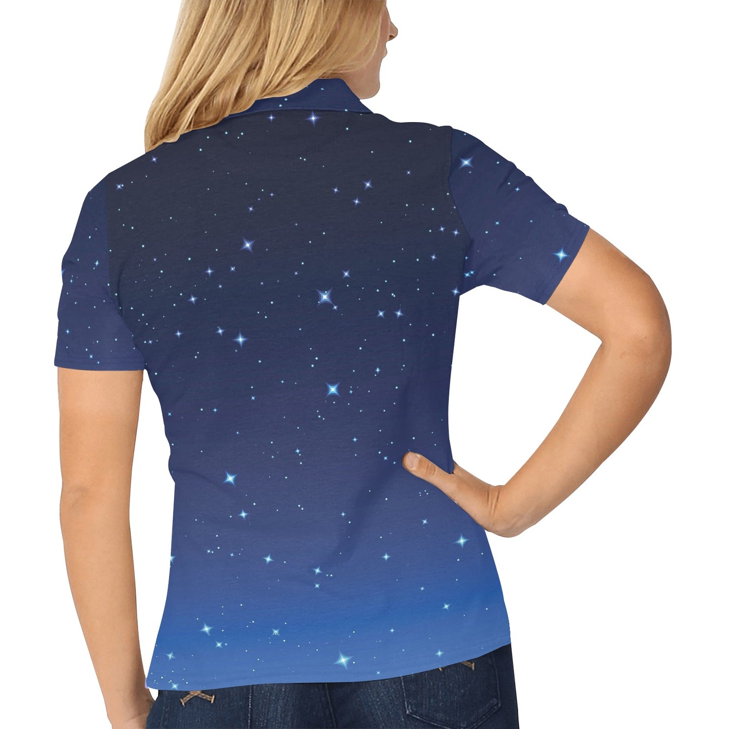 Night sky Pattern Print Design A01 Women's Polo Shirt