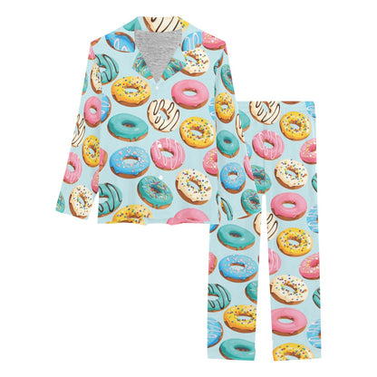 Donut Pattern Print Design DN05 Women's Long Pajama Set