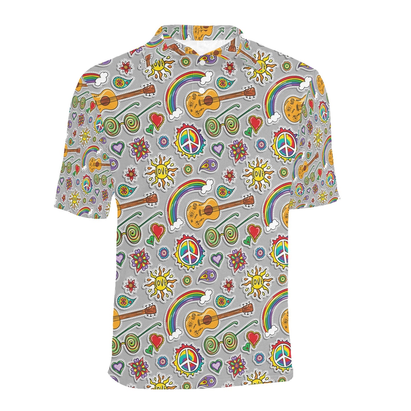 Hippie Print Design LKS306 Men Polo Shirt