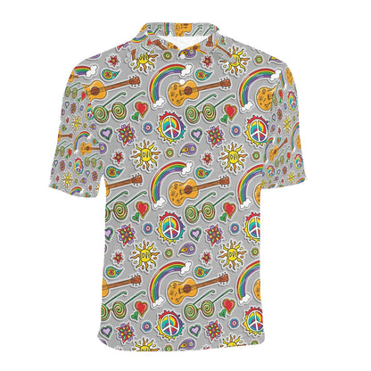 Hippie Print Design LKS306 Men Polo Shirt