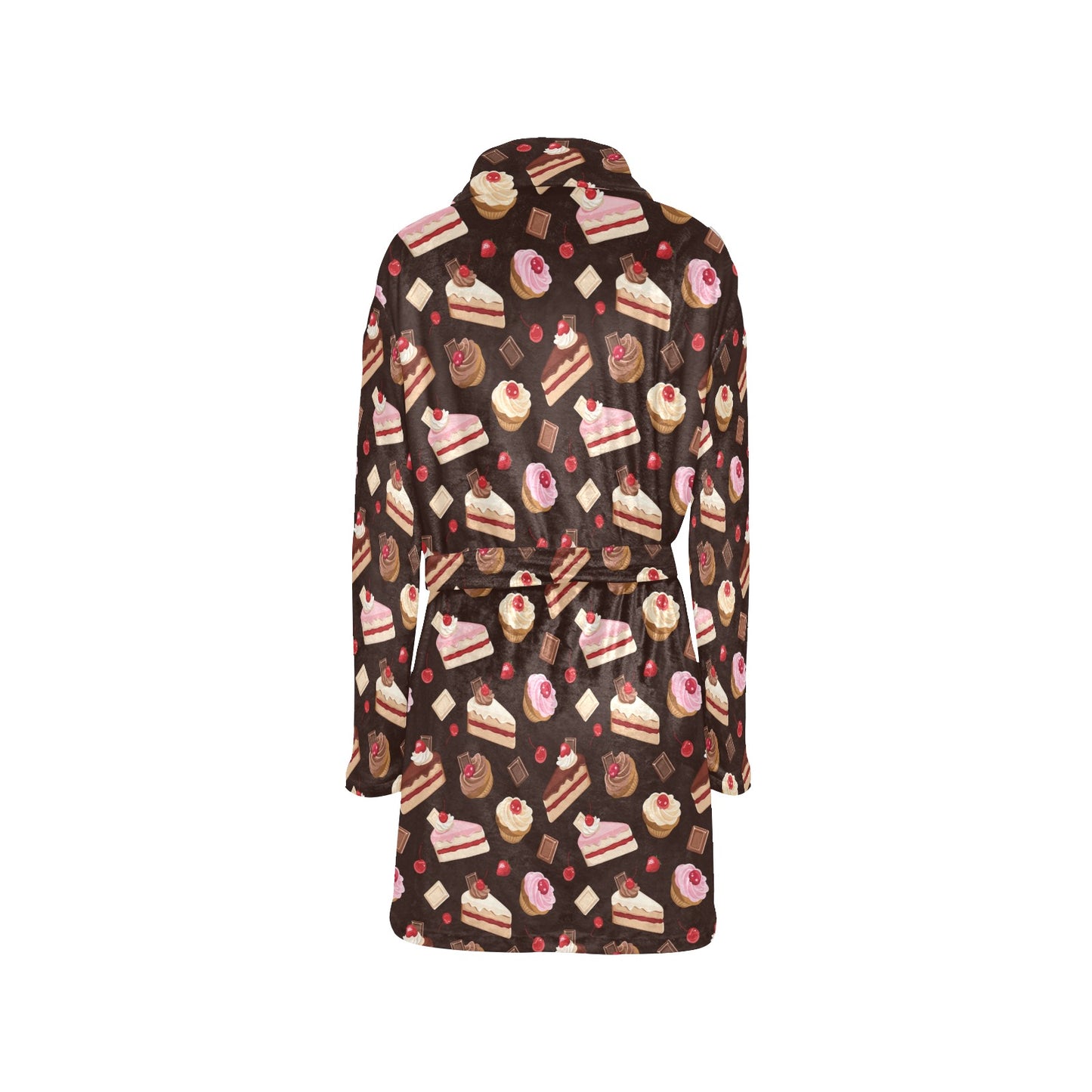 Cake Pattern Print Design 04 Women's Fleece Robe
