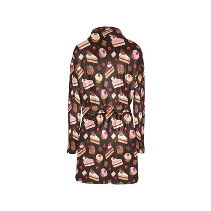 Cake Pattern Print Design 04 Women's Fleece Robe