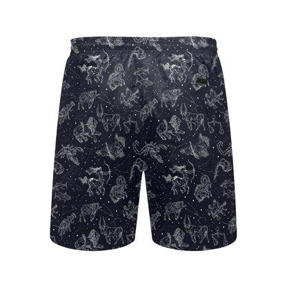 Zodiac Print Design LKS304 Men's Swim Trunks Beach Shorts