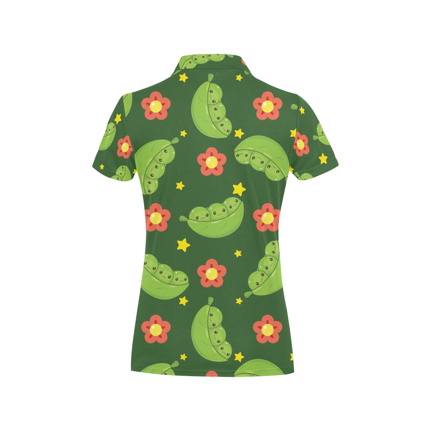 Peas Pattern Print Design A01 Women's Polo Shirt