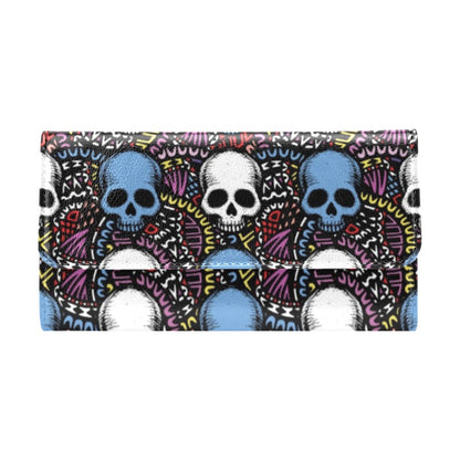 Skull Print Design LKS305 Women's Trifold Wallet