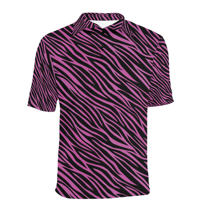 Zebra Pink Print Design LKS304 Men Polo Shirt