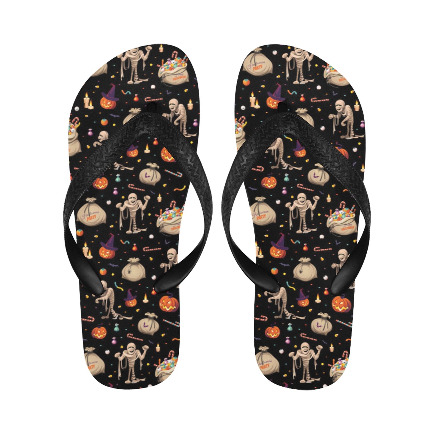 Mummy Halloween Print Design LKS303 Flip Flops