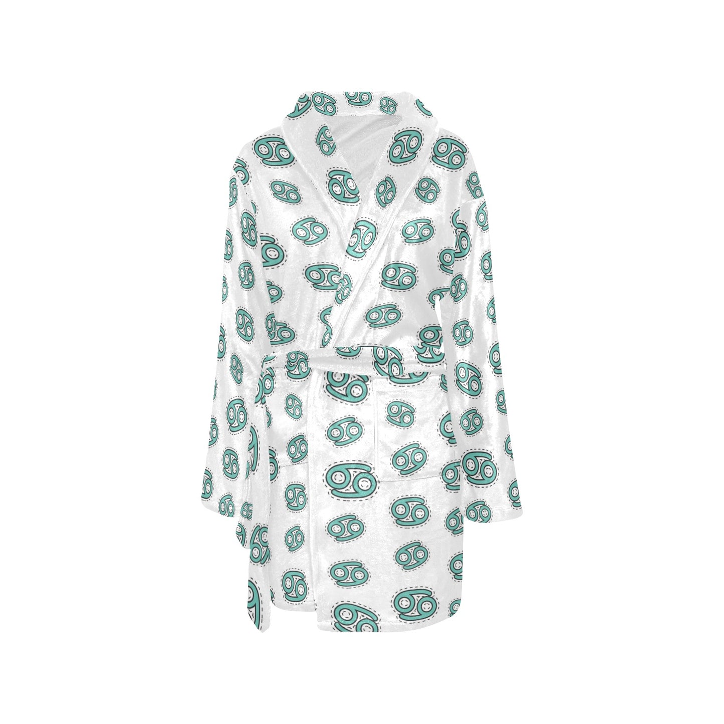 Cancer Zodiac Pattern Print Design 04 Women's Fleece Robe