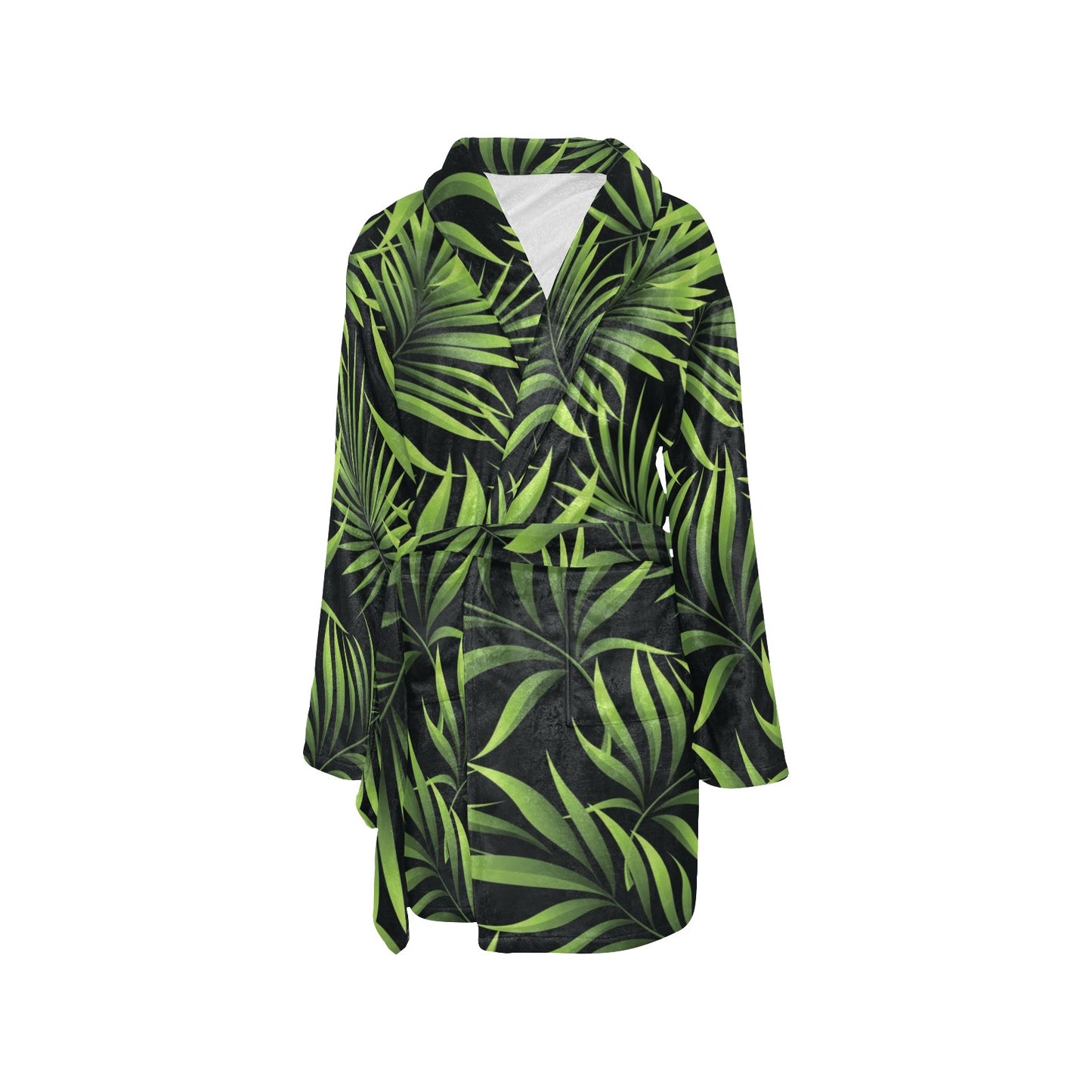 Palm Leaves Pattern Print Design PL07 Women's Fleece Robe