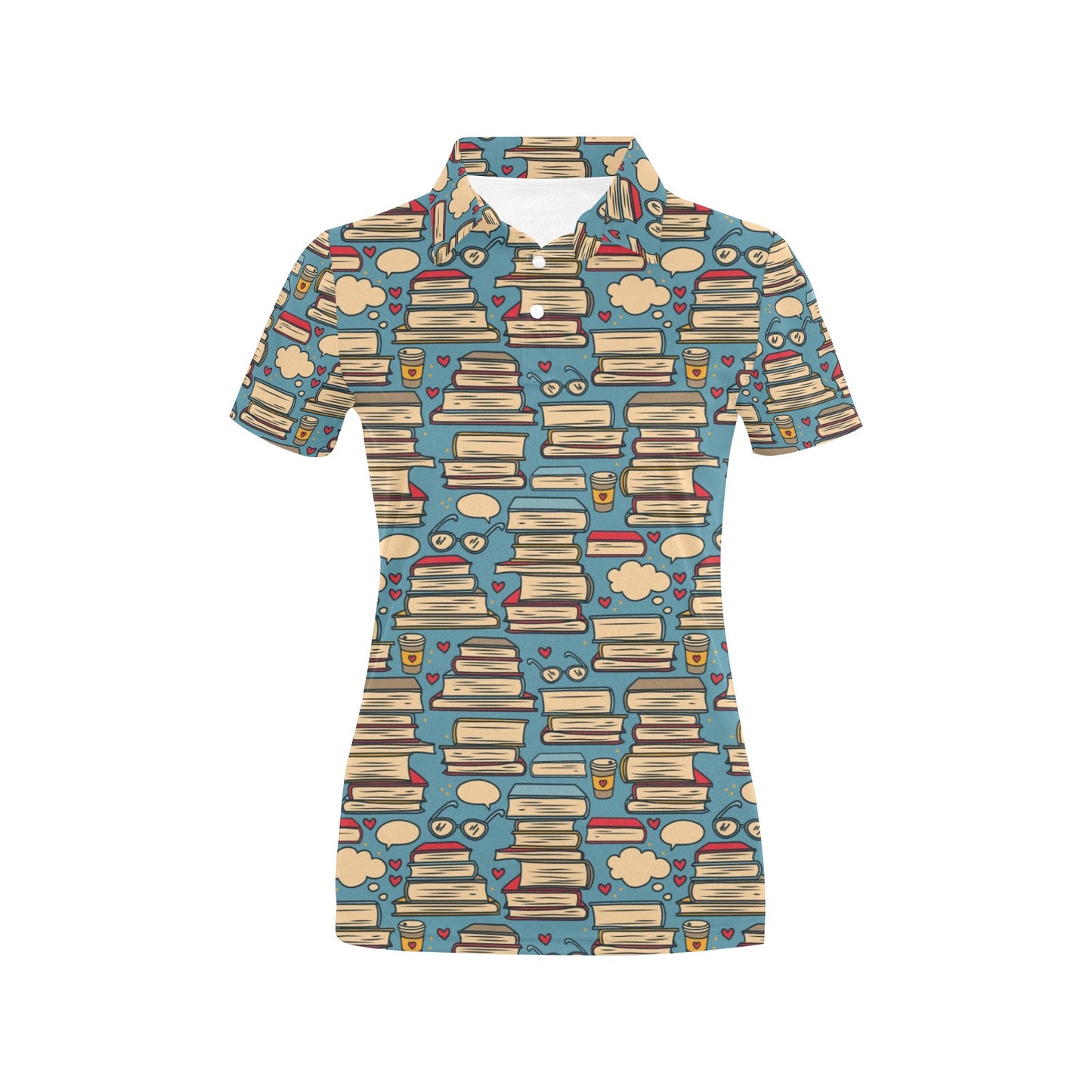 Book Pattern Print Design 03 Women's Polo Shirt