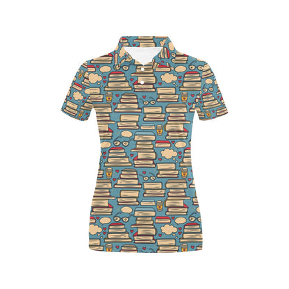 Book Pattern Print Design 03 Women's Polo Shirt
