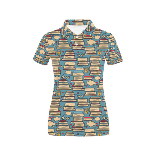 Book Pattern Print Design 03 Women's Polo Shirt