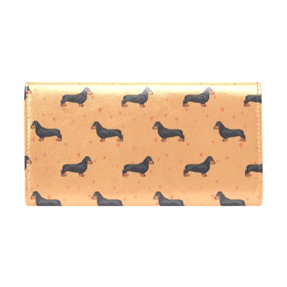 Dachshund Draw Print Pattern Women's Trifold Wallet