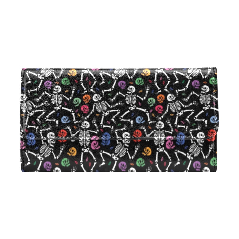 Skeleton Print Design LKS307 Women's Trifold Wallet