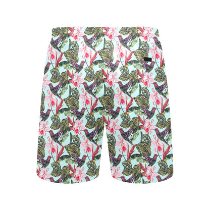 Hummingbird Cute Themed Print Men's Swim Trunks Beach Shorts