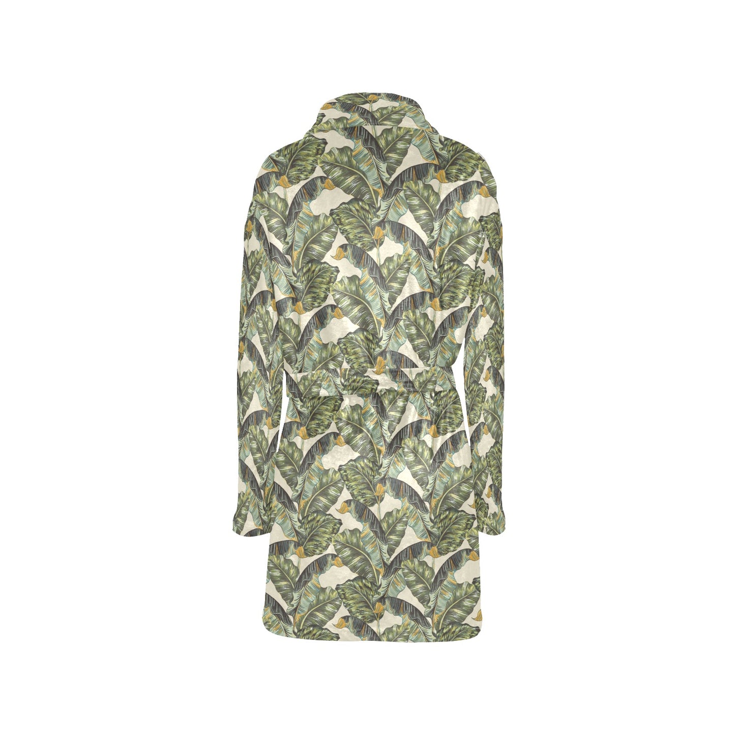 Banana Leaf Pattern Print Design 04 Women's Fleece Robe