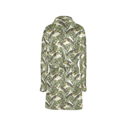 Banana Leaf Pattern Print Design 04 Women's Fleece Robe