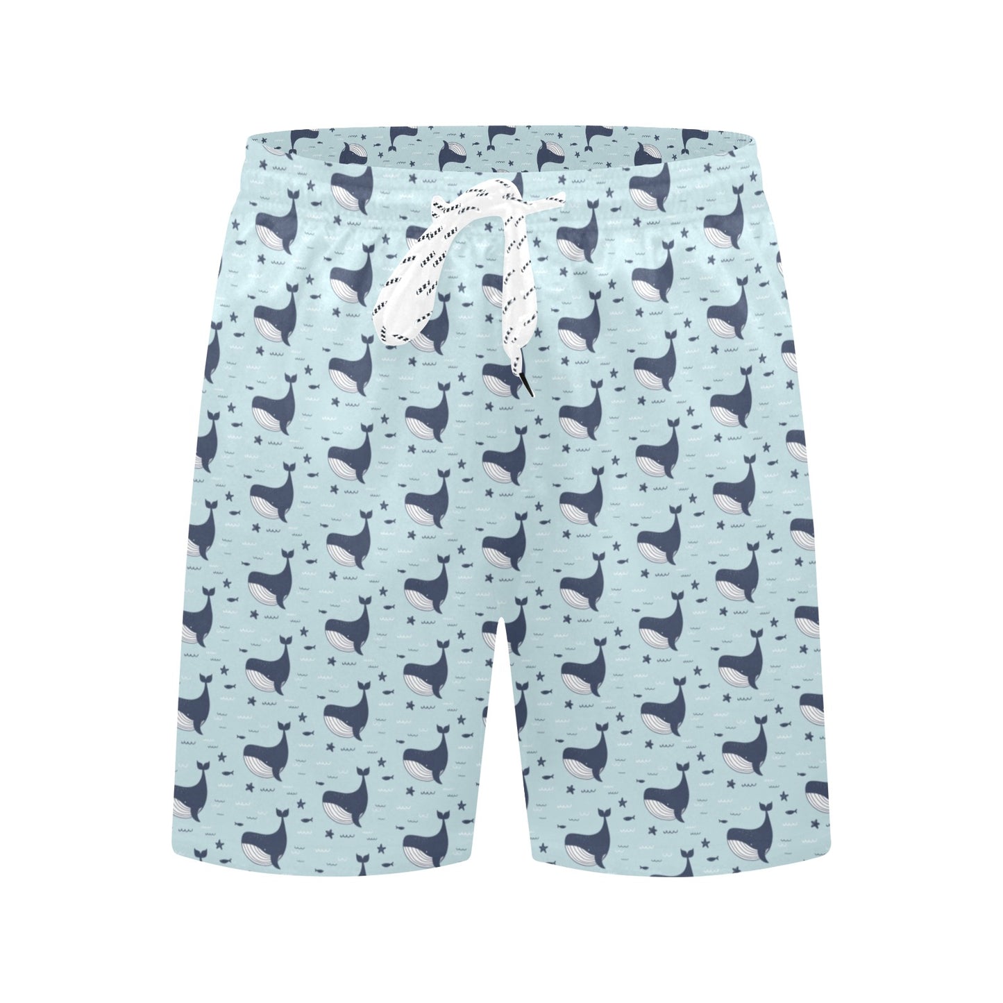 Whale Cute Design Themed Print Men's Swim Trunks Beach Shorts