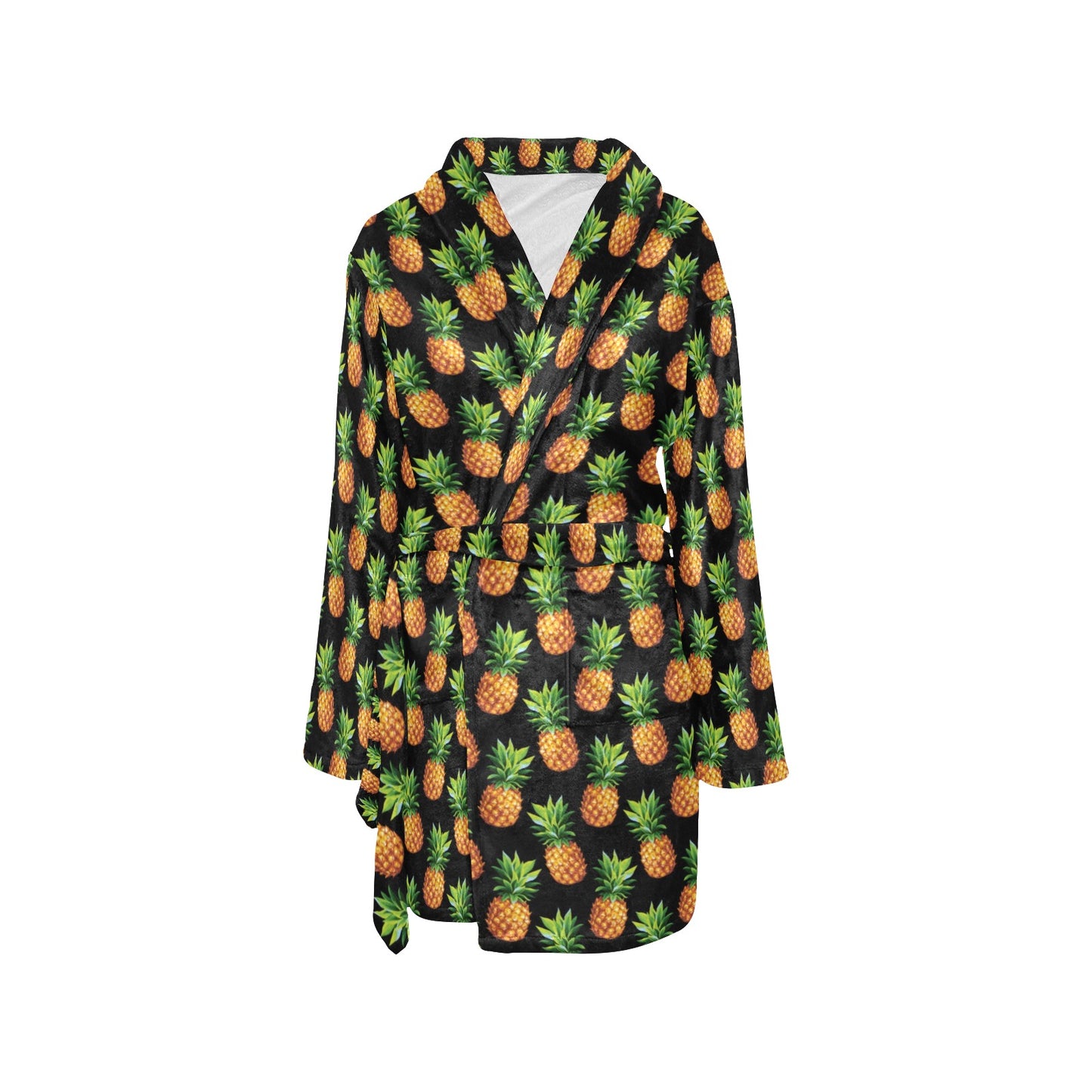 Pineapple Cute Print Design Pattern Women's Fleece Robe