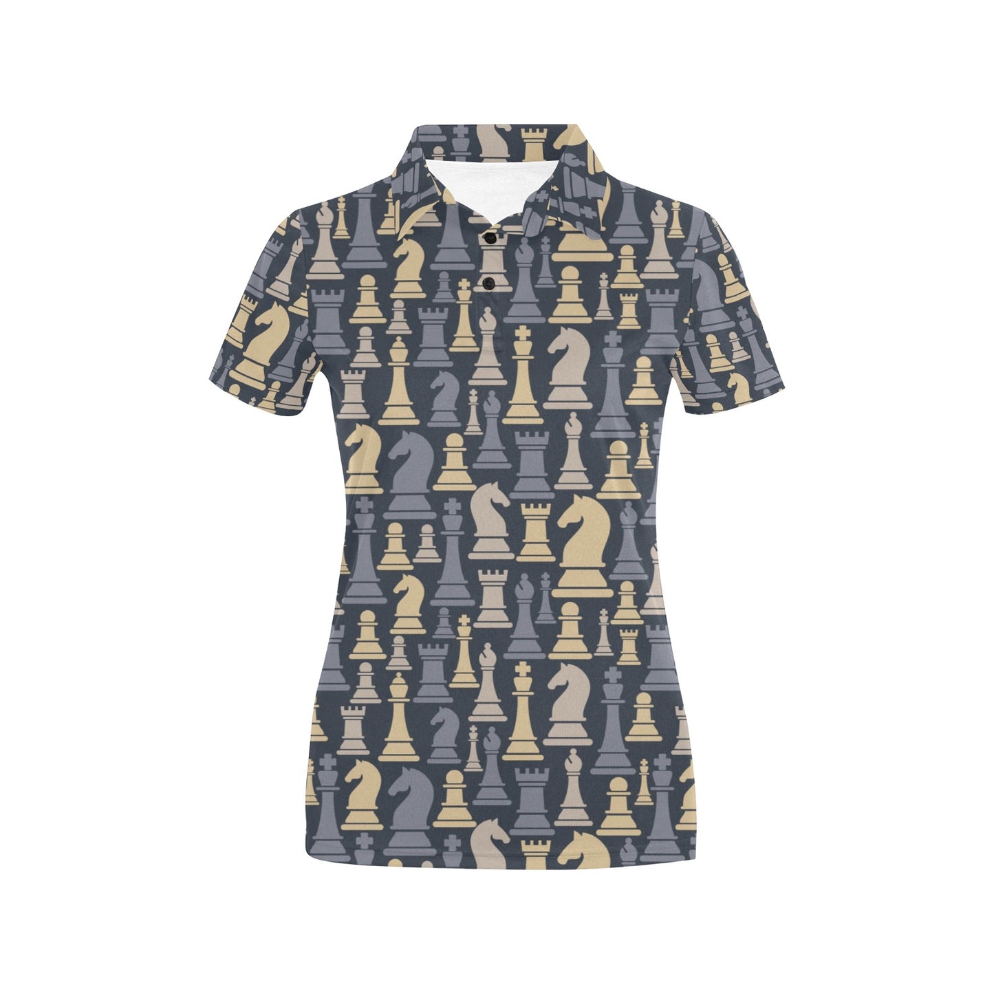 Chess Pattern Print Design 04 Women's Polo Shirt