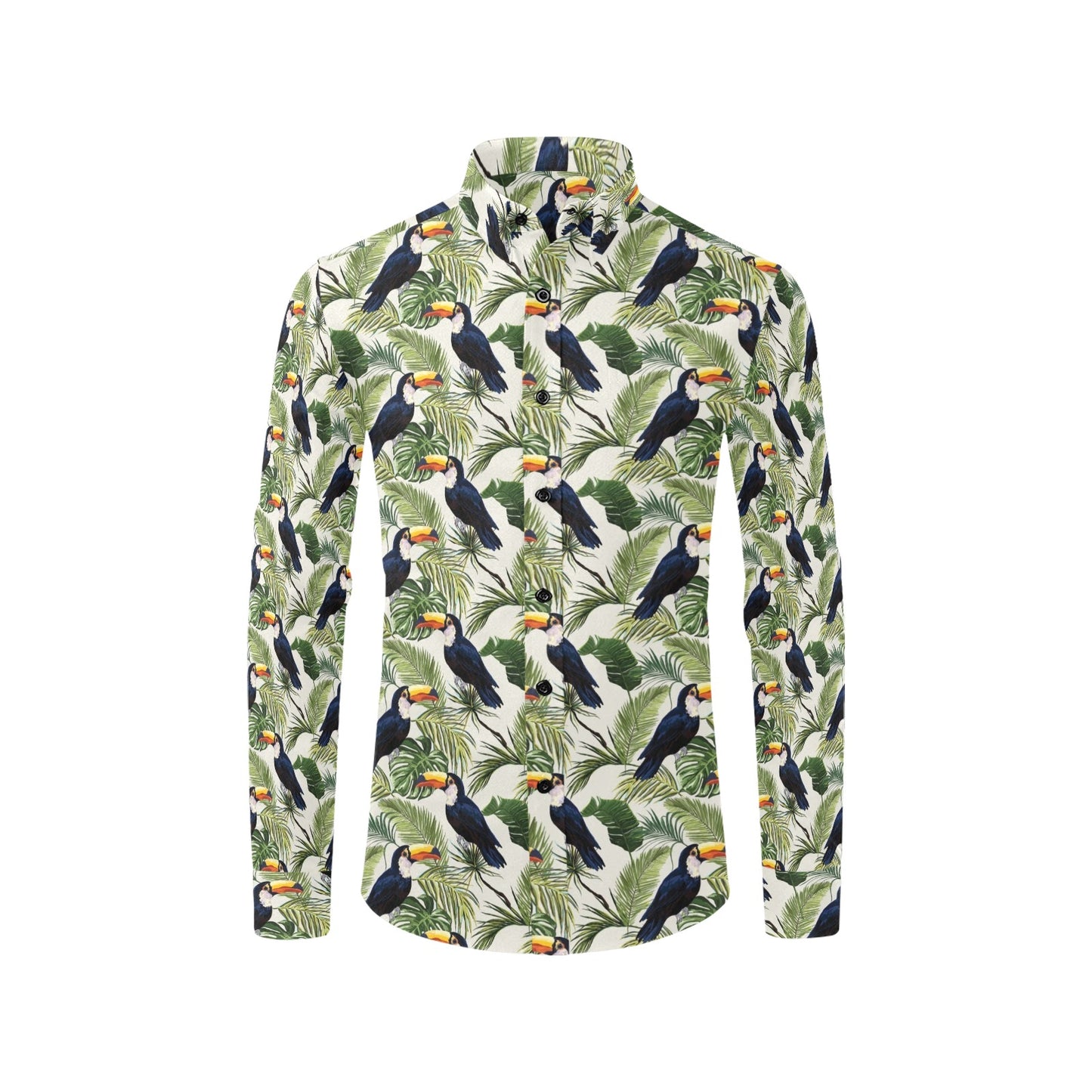 Toucan Print Design LKS308 Men's Long Sleeve Dress Shirt
