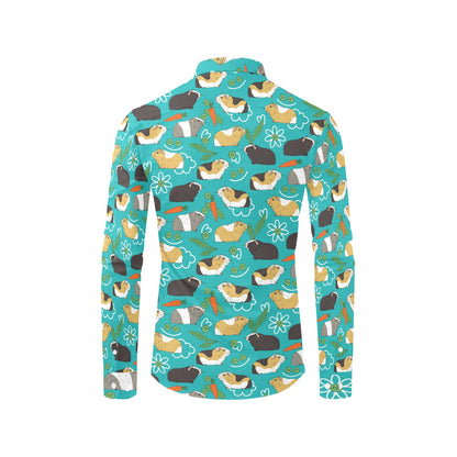 Guinea Pig Print Design LKS402 Men's Long Sleeve Dress Shirt