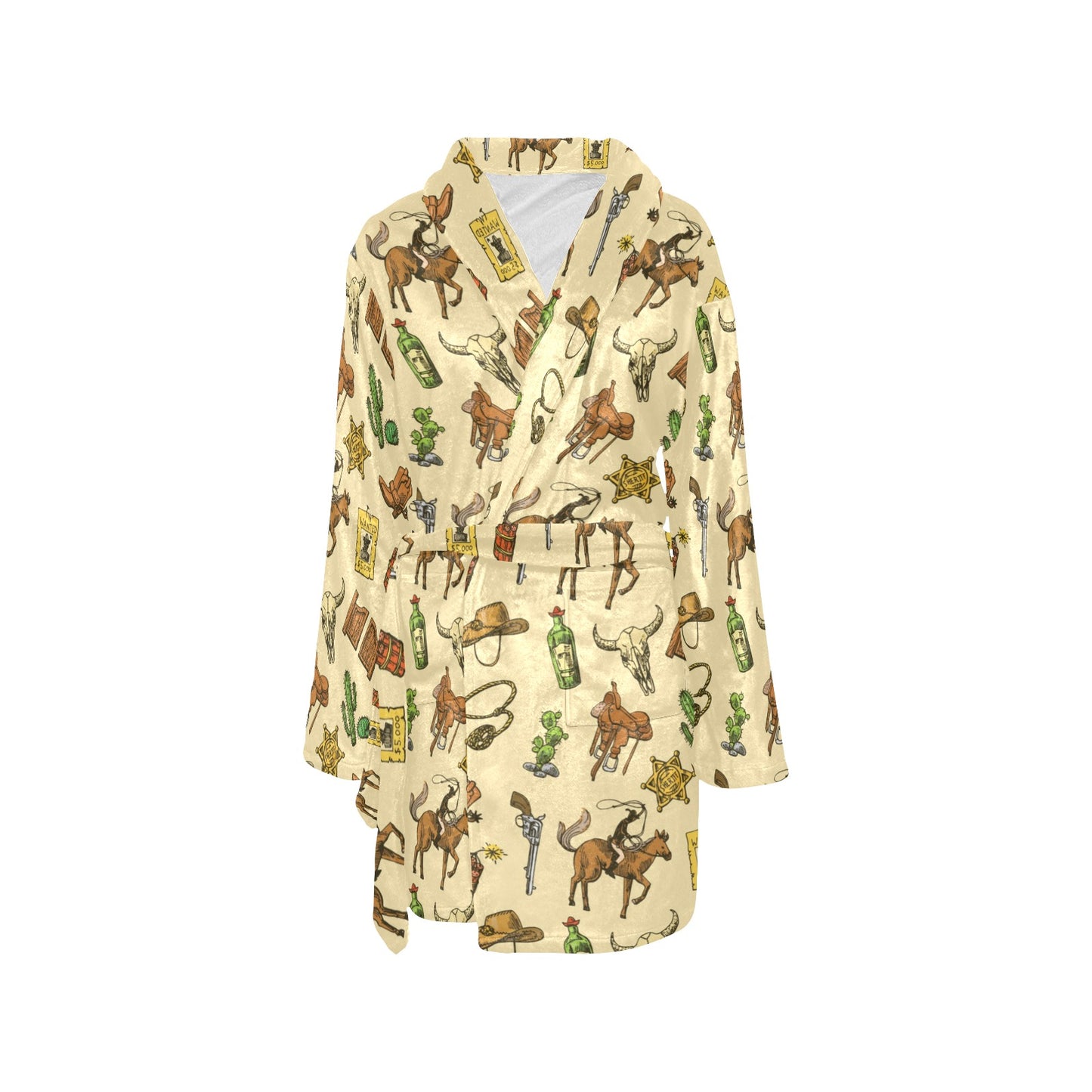 Cowboy Pattern Print Design 04 Women's Fleece Robe