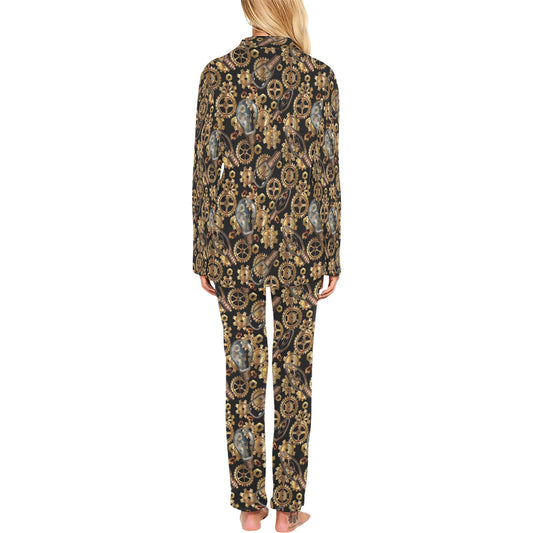 Steampunk Lightbulb Print Design LKS304 Women's Long Pajama Set