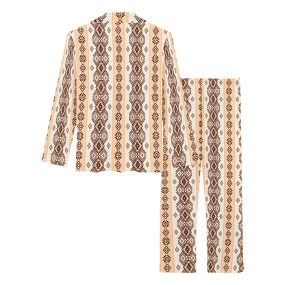 Native Classic Pattern Print Women's Long Pajama Set