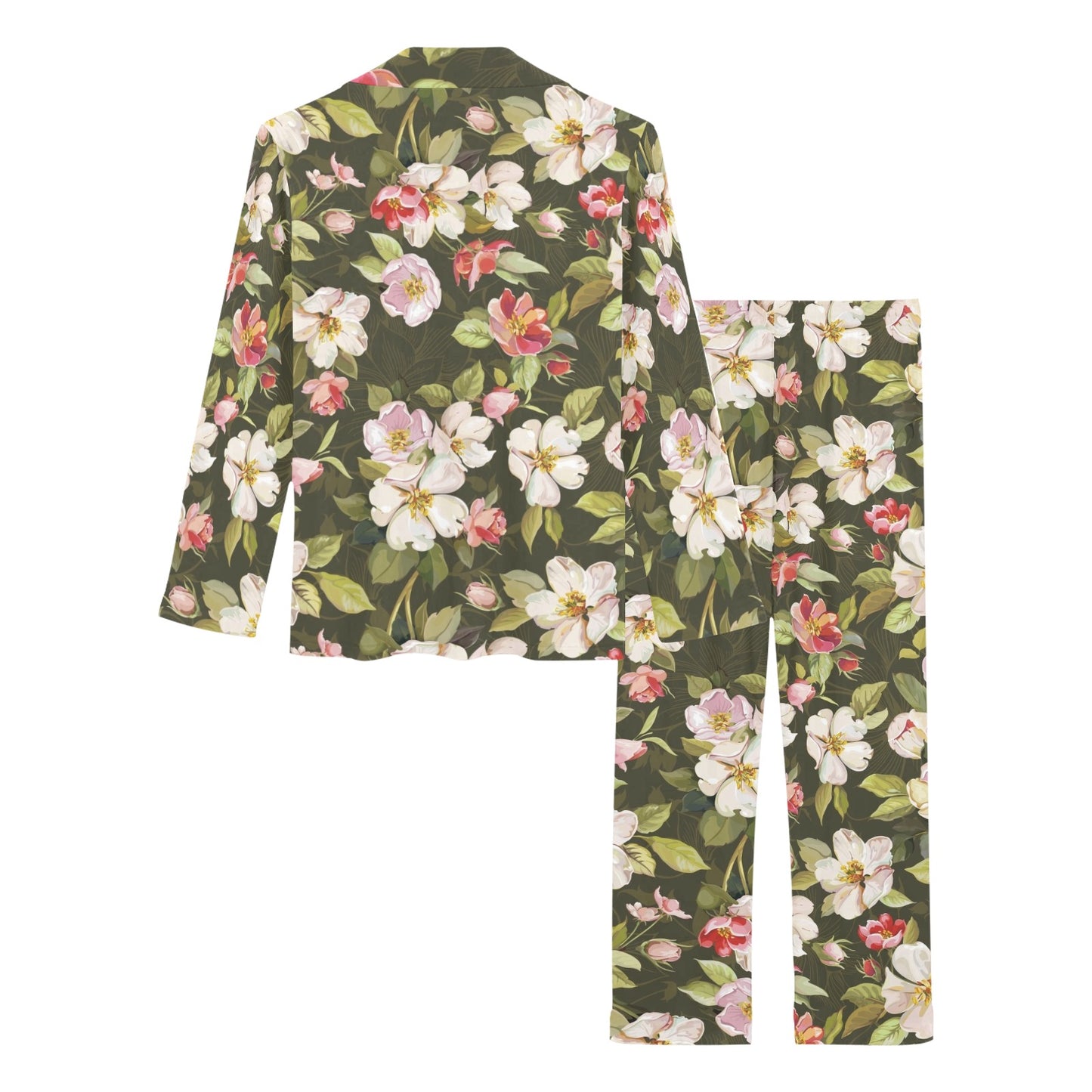 Apple blossom Pattern Print Design AB01 Women's Long Pajama Set