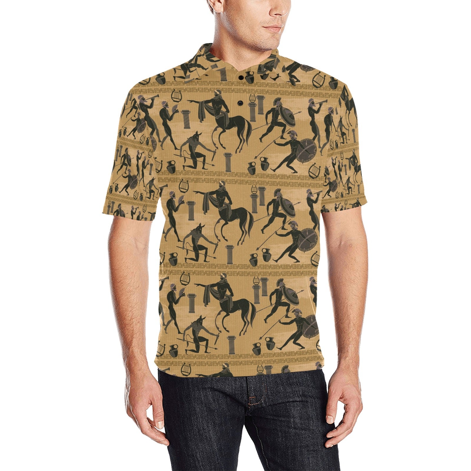 Ancient Greek Statue Print Design LKS304 Men Polo Shirt