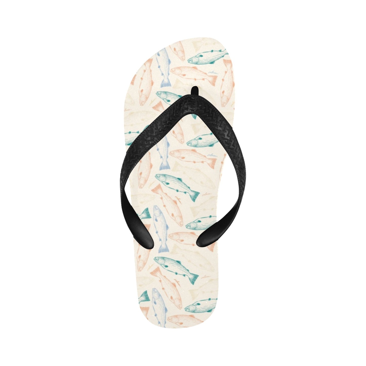 Salmon Fish Print Design LKS305 Flip Flops