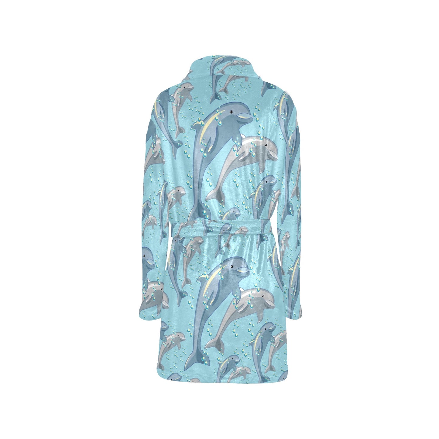 Dolphin Print Pattern Women's Fleece Robe