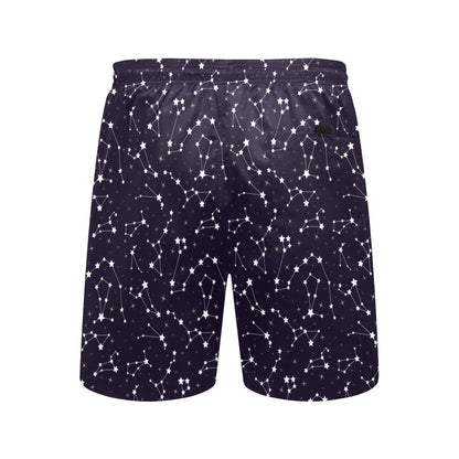 Zodiac Star Pattern Design Print Men's Swim Trunks Beach Shorts