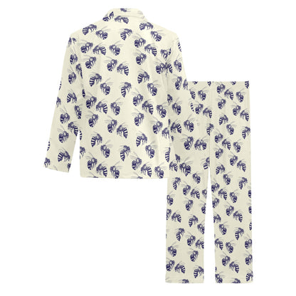 Bee Pattern Print Design 02 Men's Long Pajama Set
